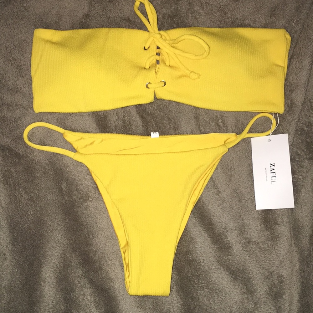 zaful yellow bikini
